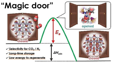 Long Time CO2 Storage Under Ambient Conditions in Isolated Voids of a Porous Coordination Network Facilitated by the “Magic Door” Mechanism