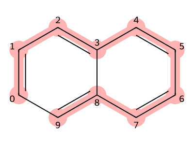 Figure 9. ナフタレンの構造（赤い部分は幹）